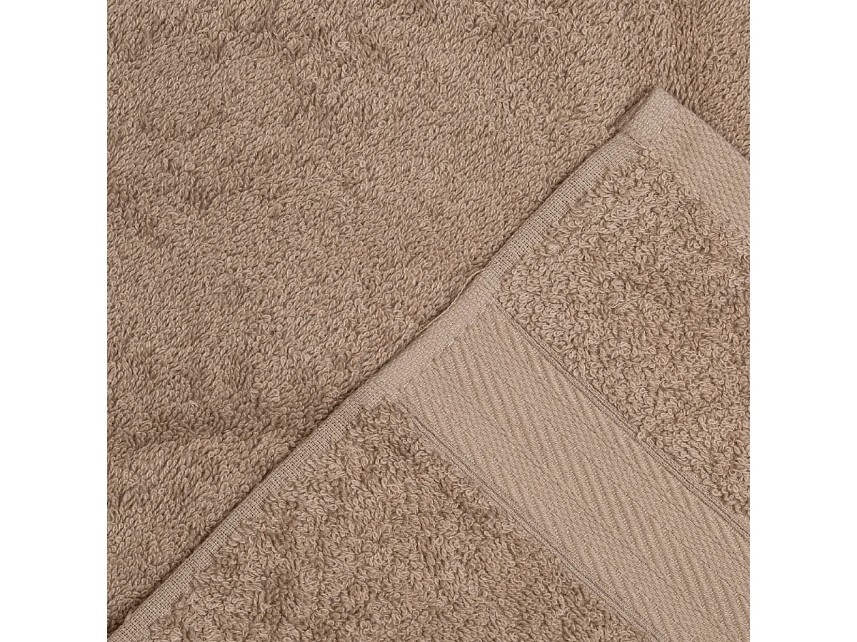 Elot De 3 Serviettes De Toilette Coordonnées En Coton Éponge De Couleur Noisette, De Tailles Différentes | Teddy