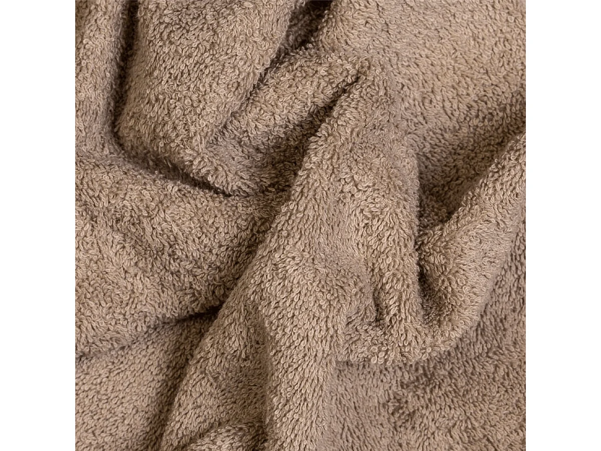 Elot De 3 Serviettes De Toilette Coordonnées En Coton Éponge De Couleur Noisette, De Tailles Différentes | Teddy