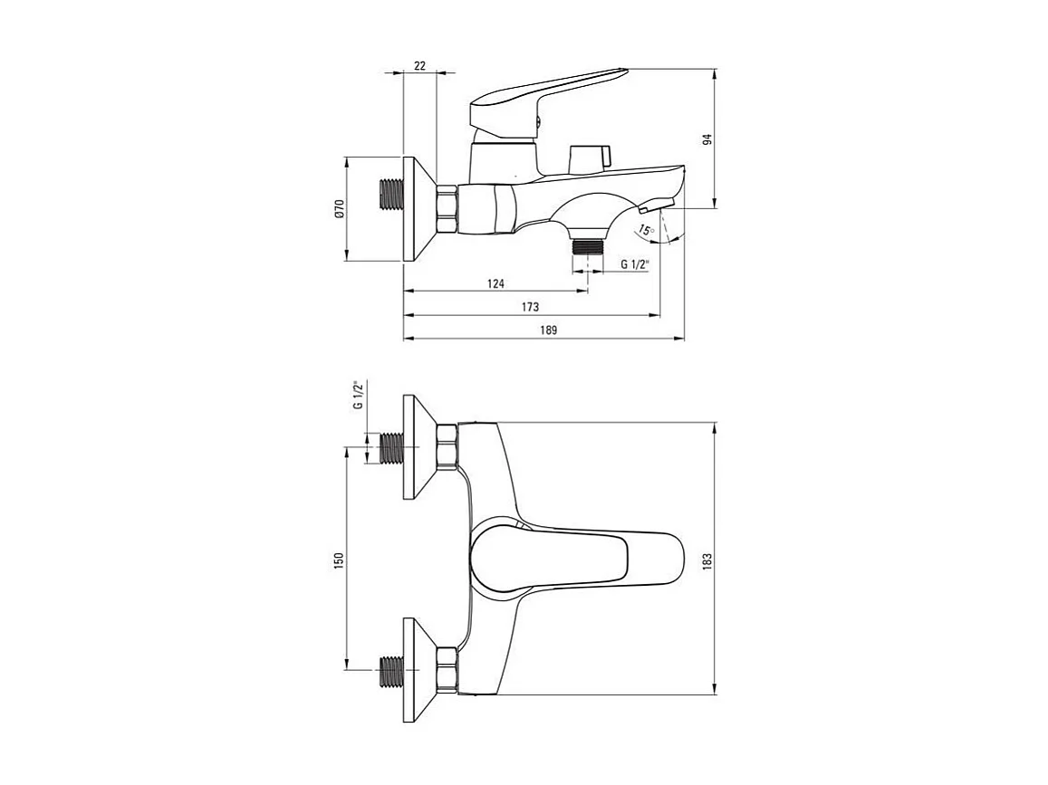 Groupe De Baignoire Mural Chromé | Bormio