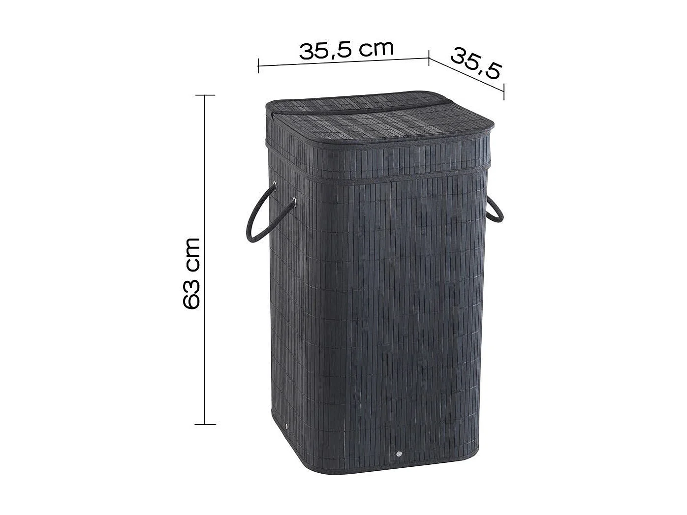 Panier À Linge En Bambou Noir