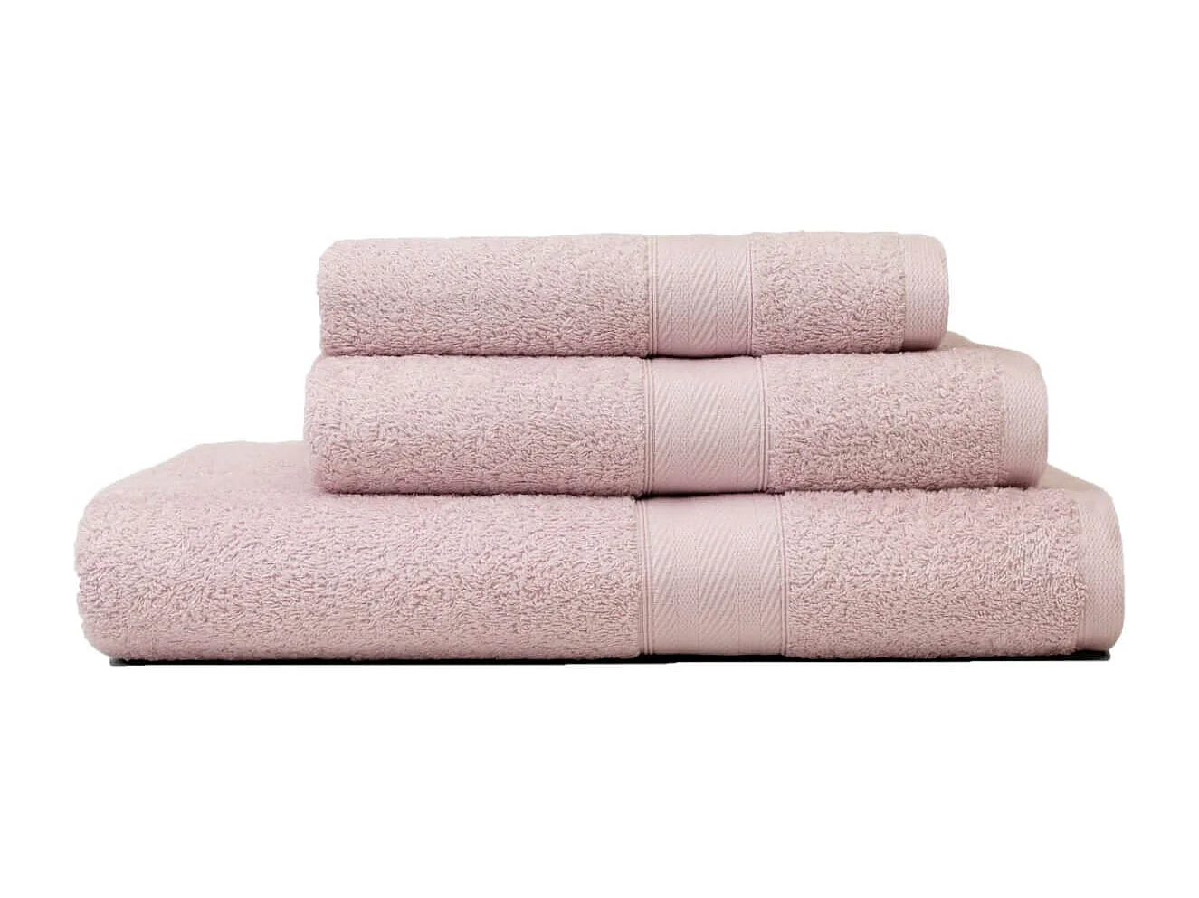 Trio De Serviettes De Différentes Tailles Invité + Visage + Serviette De Bain En Coton Rose Hortensia | Teddy