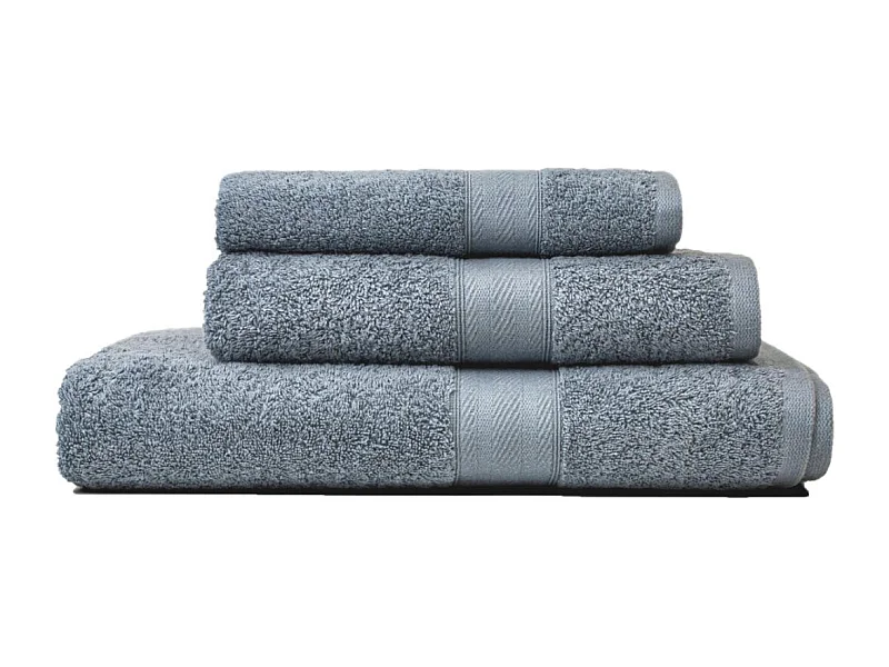 Ensemble De 3 Pièces De Serviettes Éponge En Coton De Différentes Tailles, Couleur Fer | Teddy