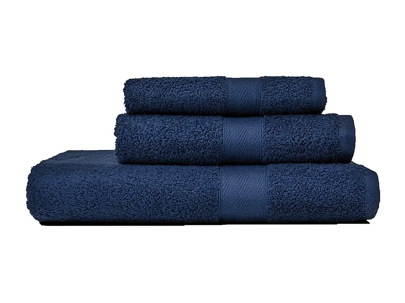 Ensemble De Serviettes Éponge Bleue Meuble De Salle De Bain Invité + Visage + Serviette  | Teddy