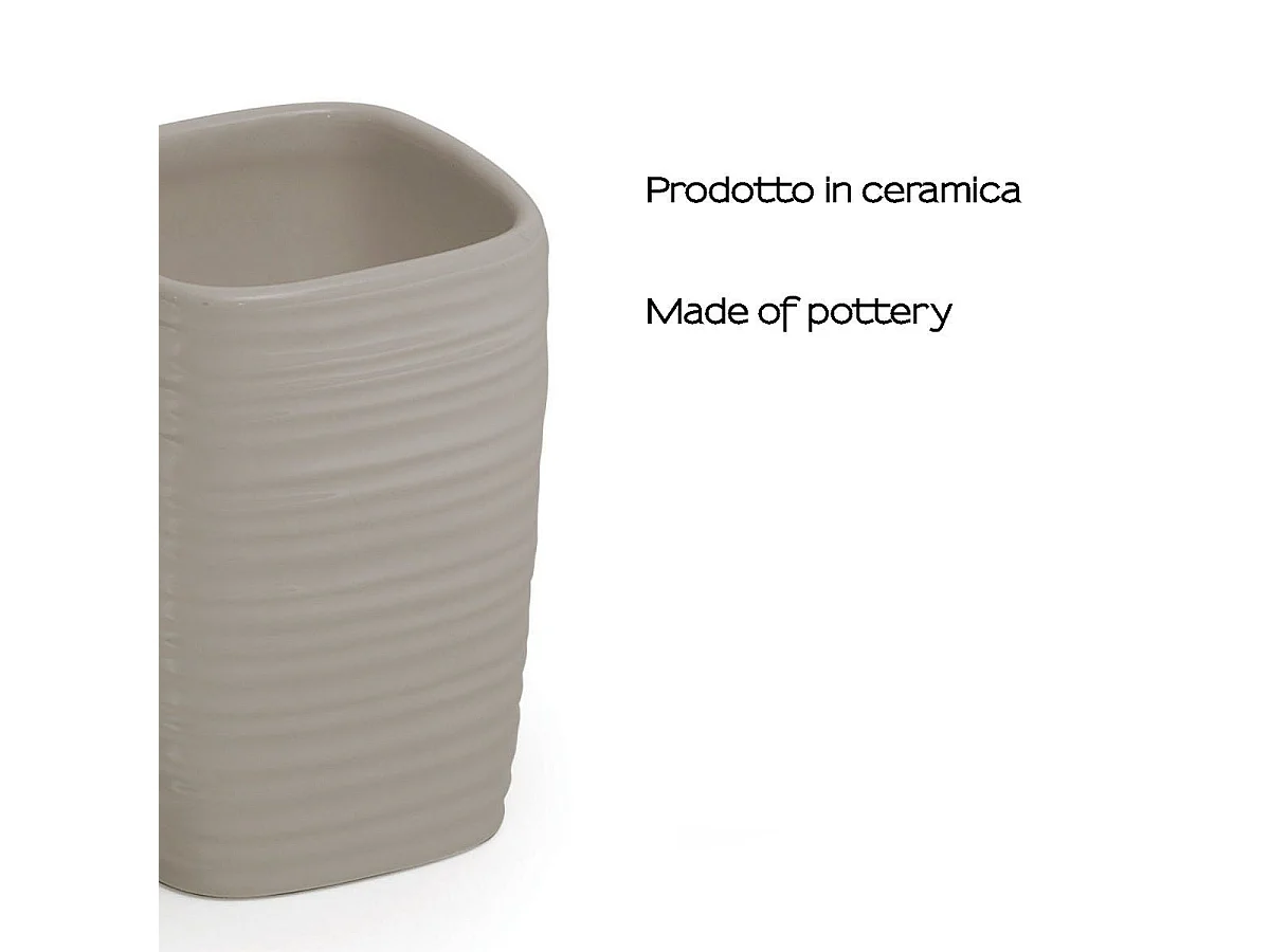 Porte-Brosse À Dents En Céramique Gris Clair | Calla