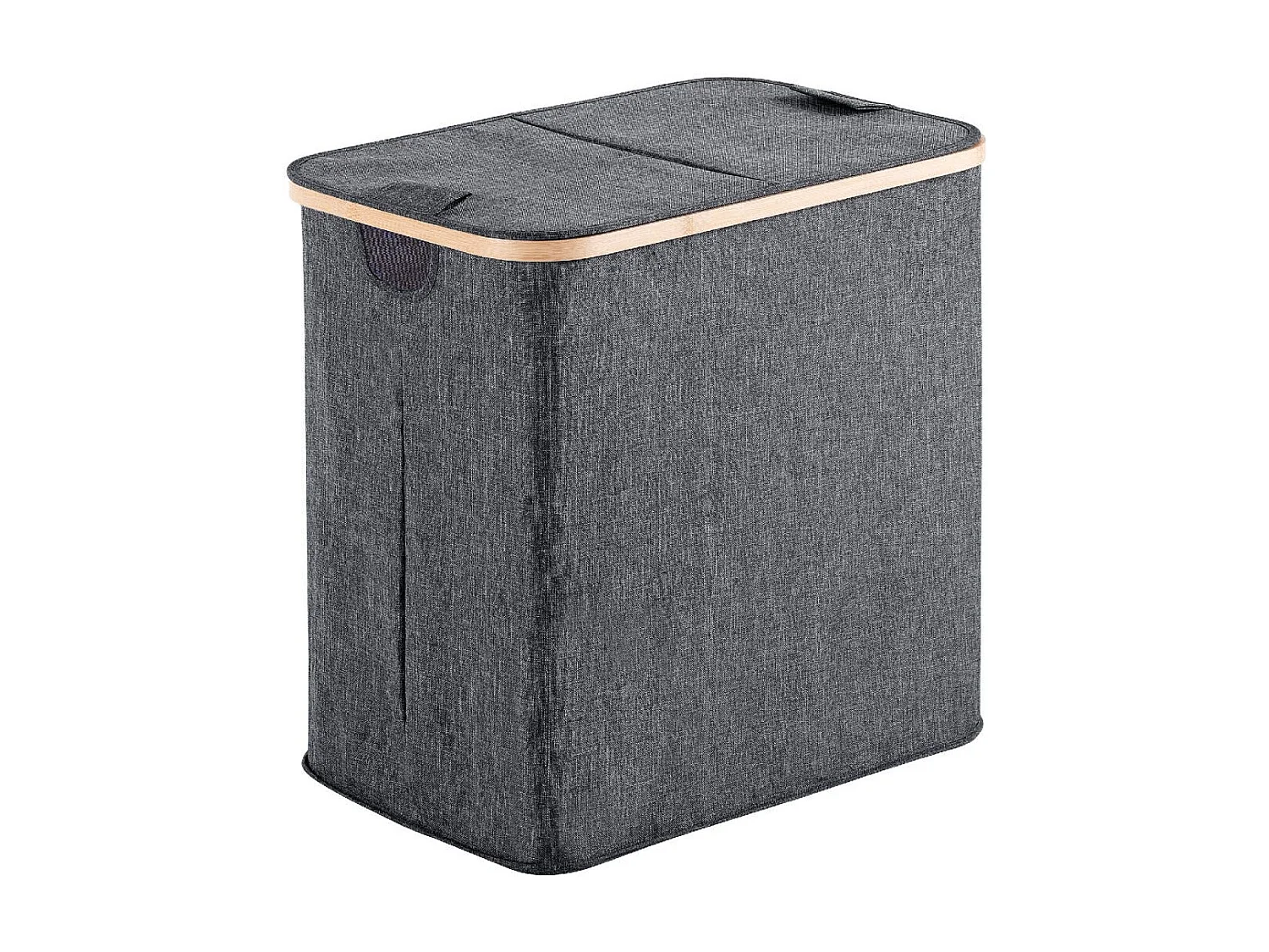 Panier À Linge En Bambou Et Polyester Gris 87Lt