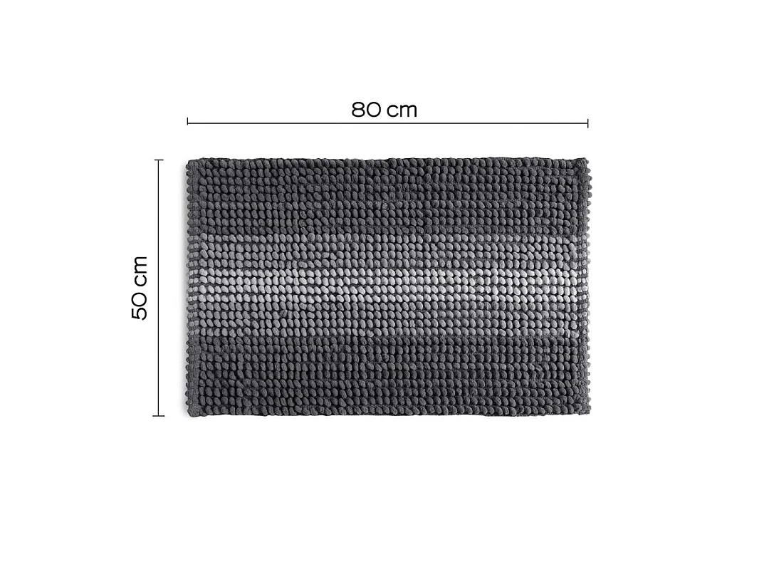 Tapis Antidérapant 50X80 Gris En Coton Et Microfibre | Benjamin