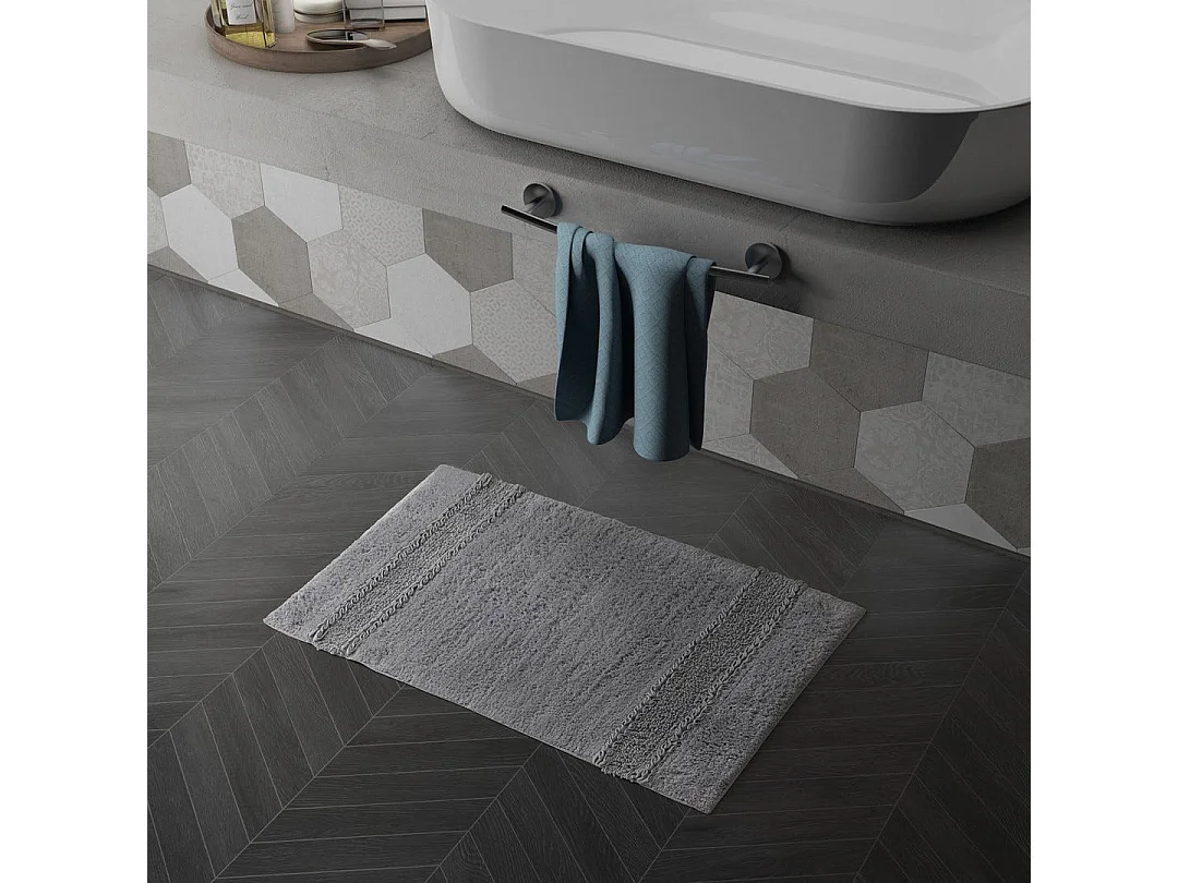 Tapis De Bain Antidérapant Gris 50X80 | Bessera