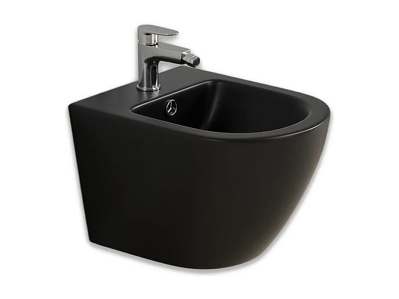 Bidet Suspendu Arrondi Noir Mat | Folk