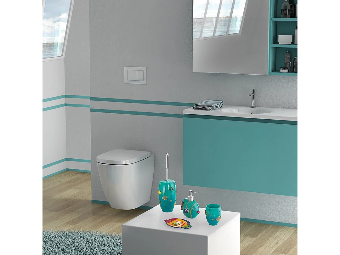 Porte-Brosse À Dents En Résine Turquoise  | Ninfea