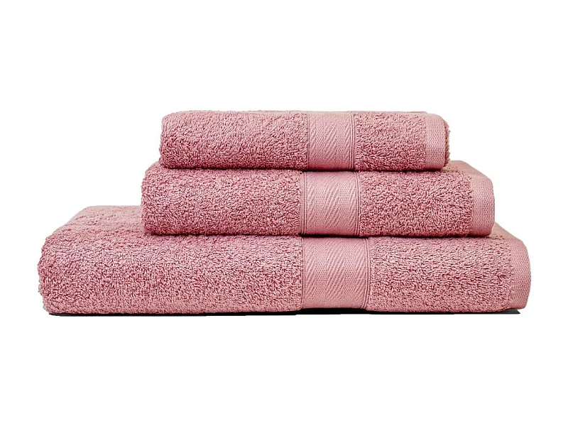 Set De Bain 3 Tailles Différentes Serviettes En Coton Rose Gerbera | Teddy