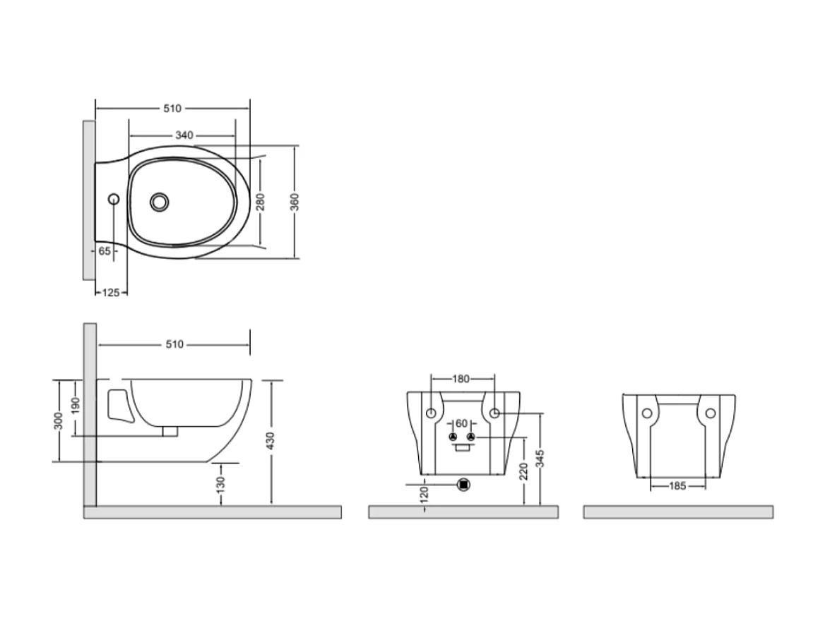Bidet Mural En Céramique Blanche | Patascoss