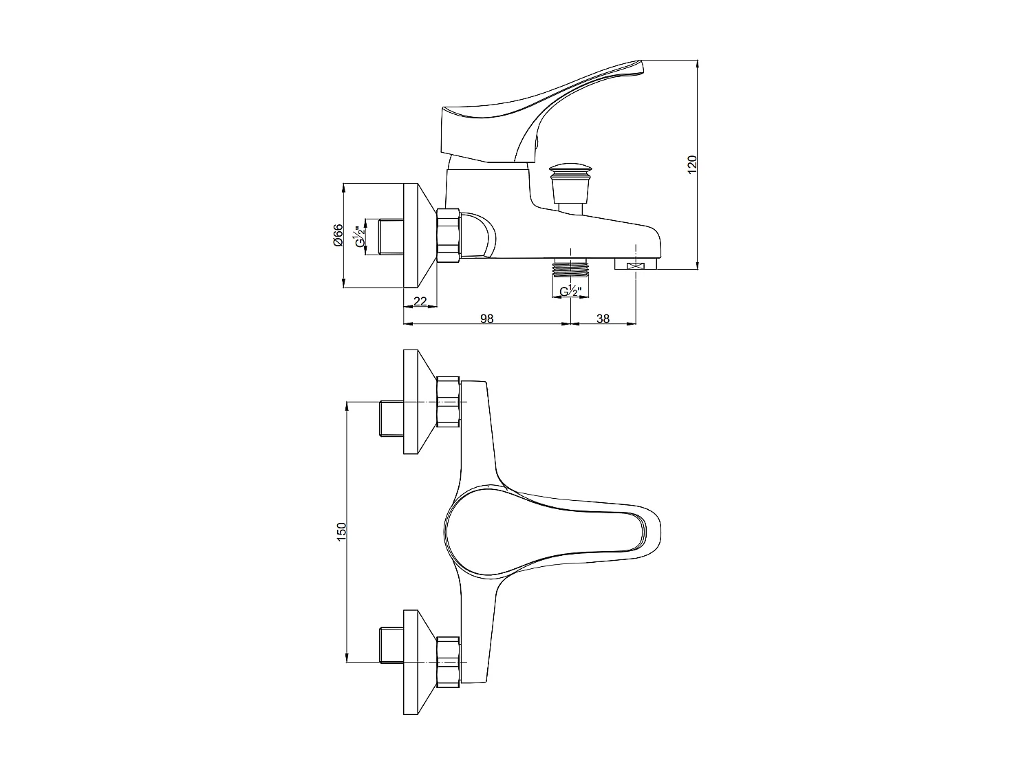Robinetterie Mitigeur Externe Baignoire De Salle De Bains | Cembra