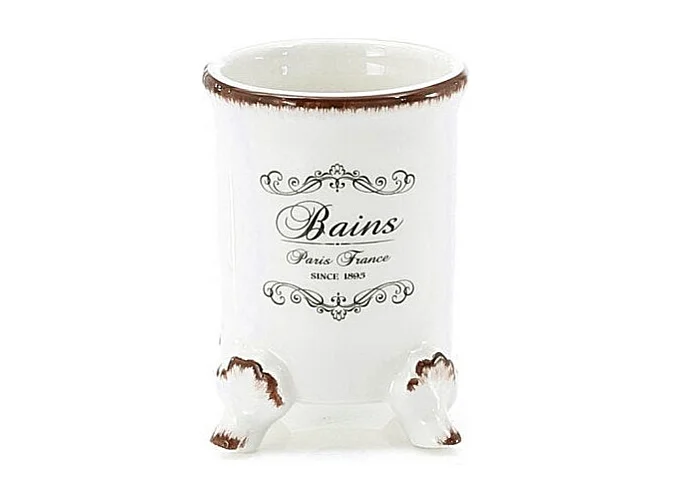 Porte Brosse Shabby À Poser En Céramique Décorée | Amelia