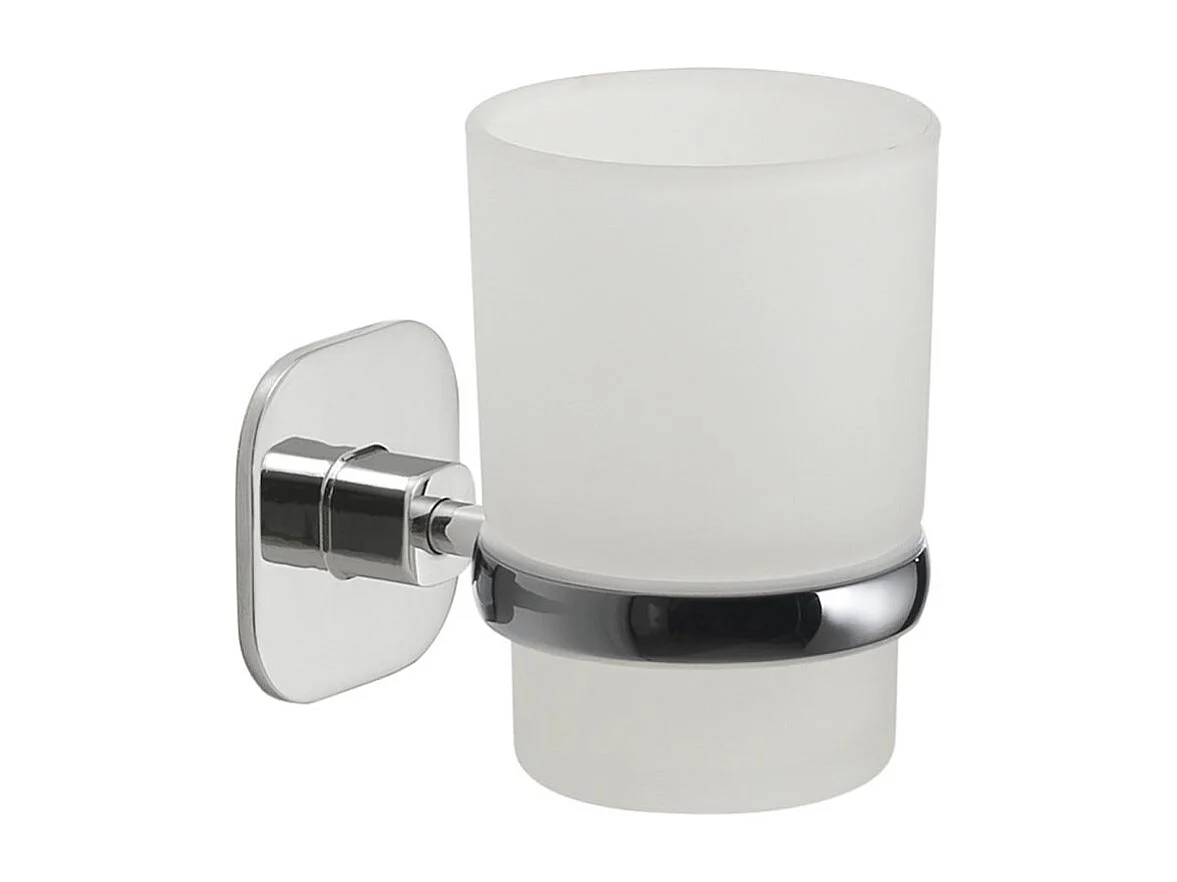 Porte-Brosse À Dents En Verre/Acier Inoxydable Chromé | Timo