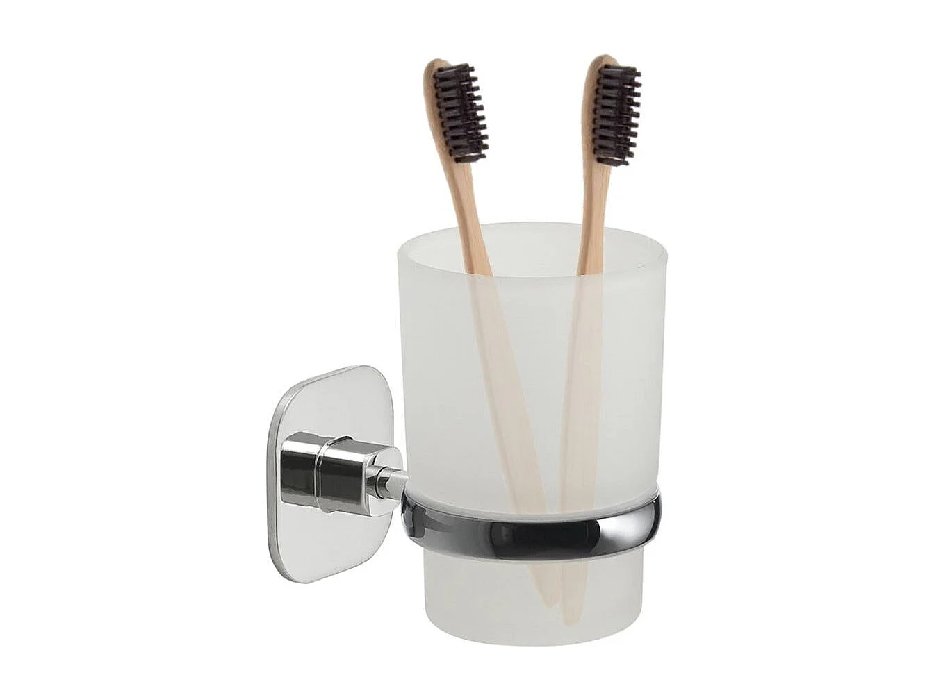 Porte-Brosse À Dents En Verre/Acier Inoxydable Chromé | Timo