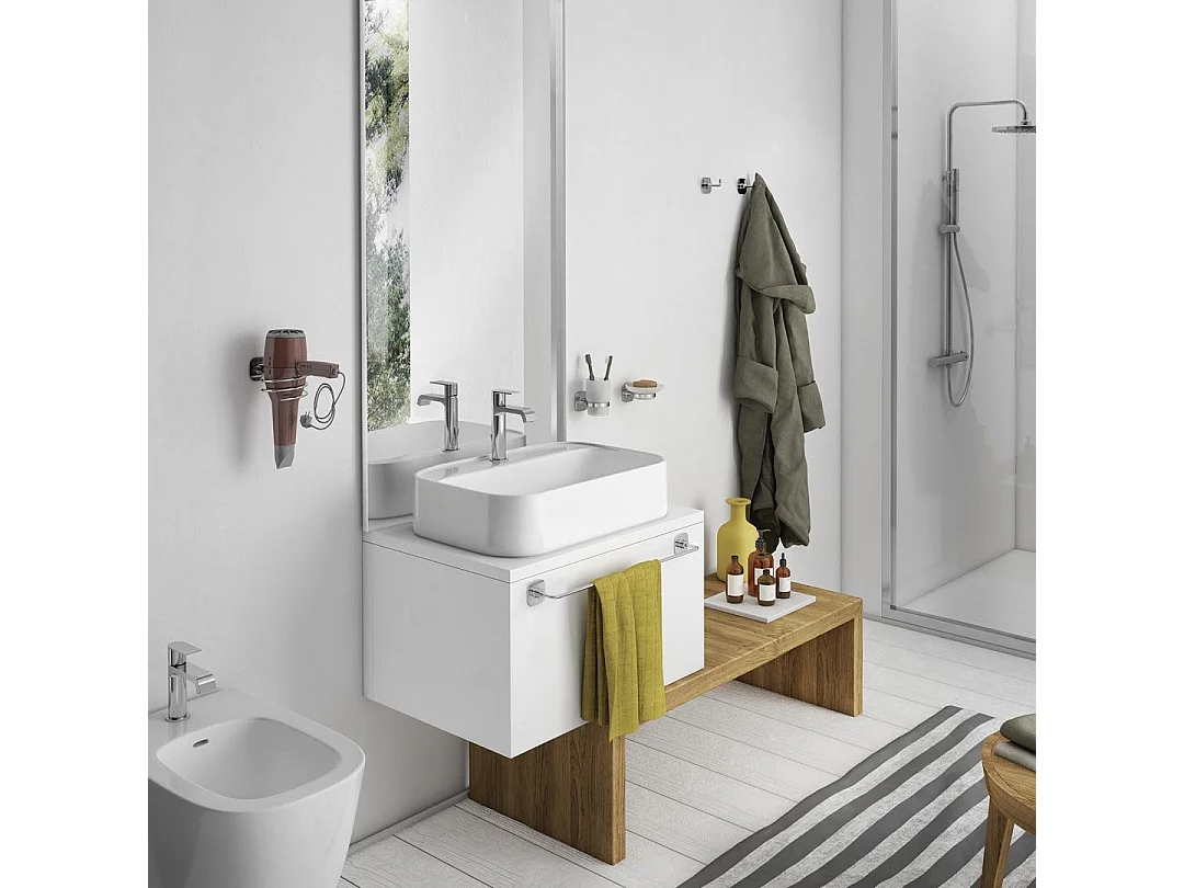 Porte-Brosse À Dents En Verre/Acier Inoxydable Chromé | Timo