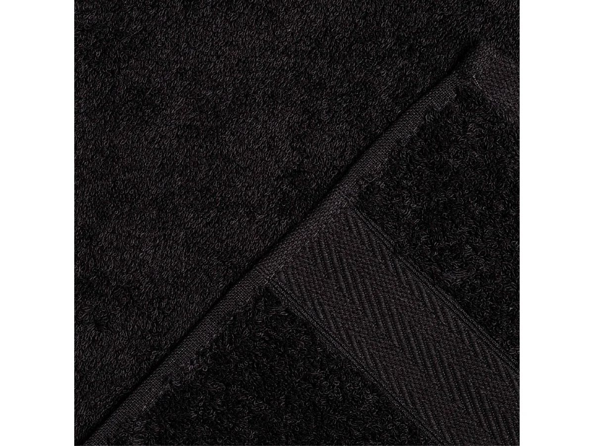 Kit Serviette De Bain Invité + Visage + Serviette En Coton Noir | Teddy