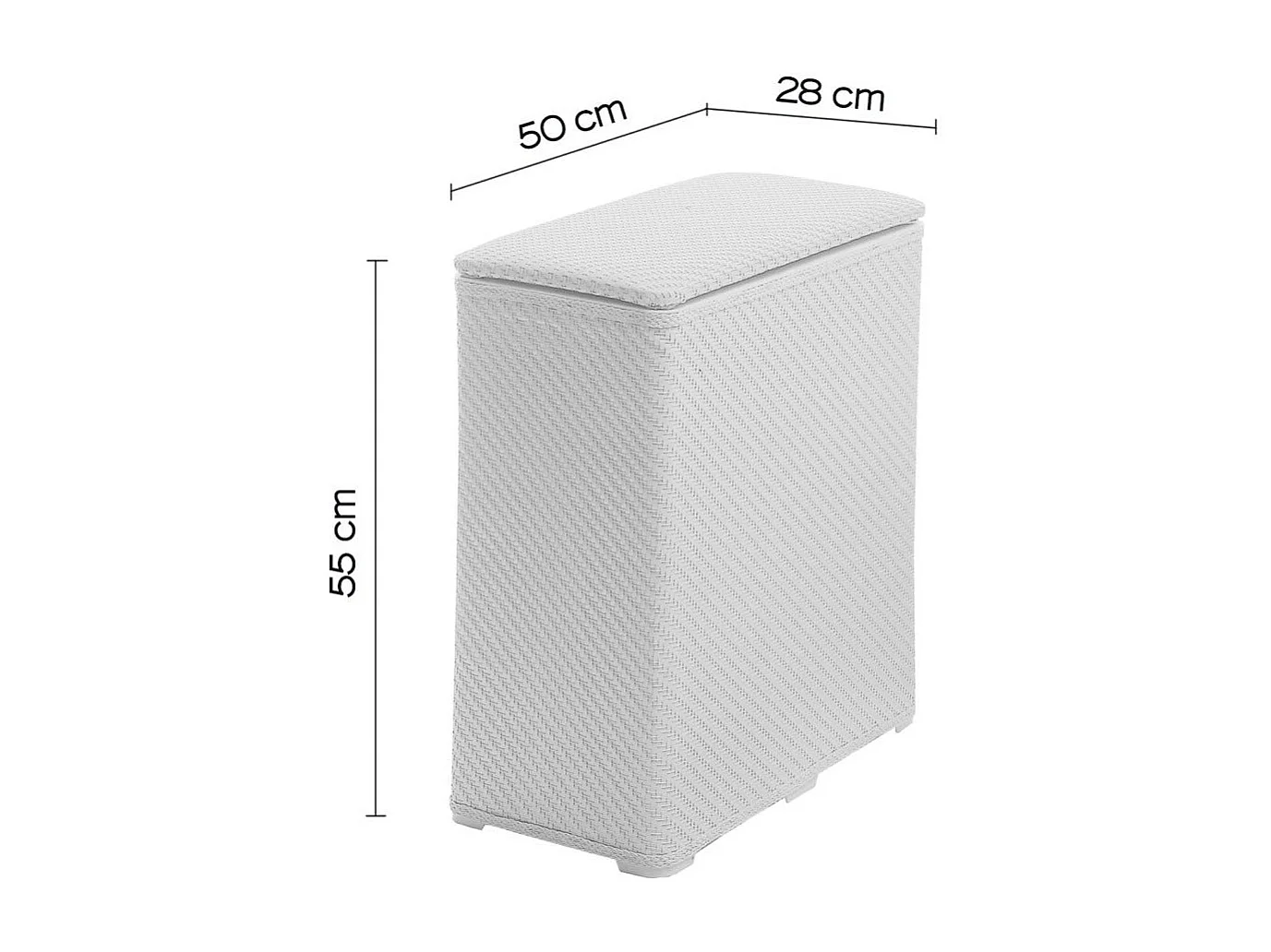 Panier À Linge Blanc Pour La Salle De Bains | Robinia