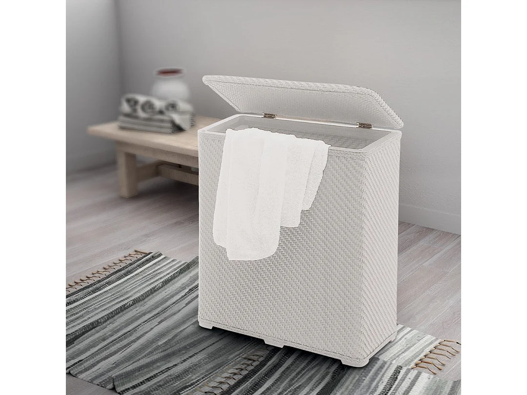 Panier À Linge Blanc Pour La Salle De Bains | Robinia