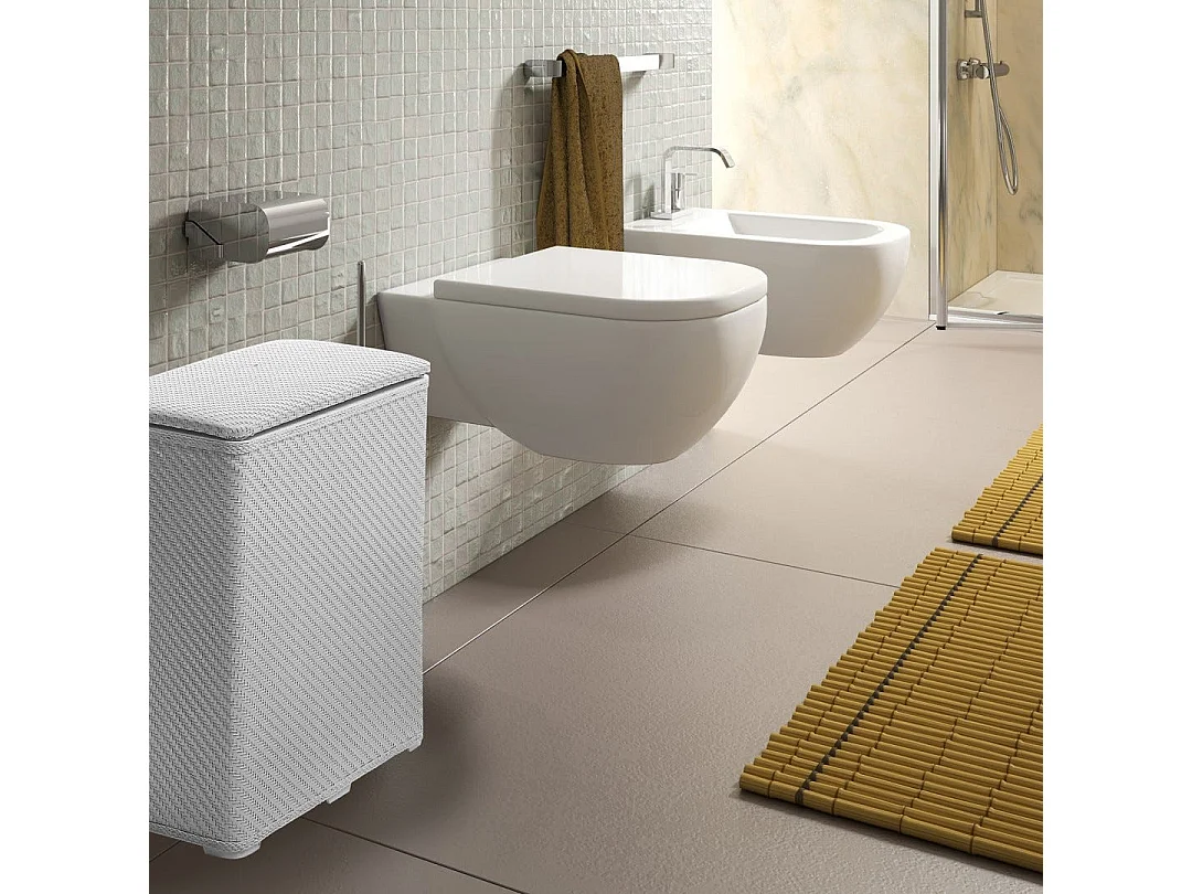 Panier À Linge Blanc Pour La Salle De Bains | Robinia