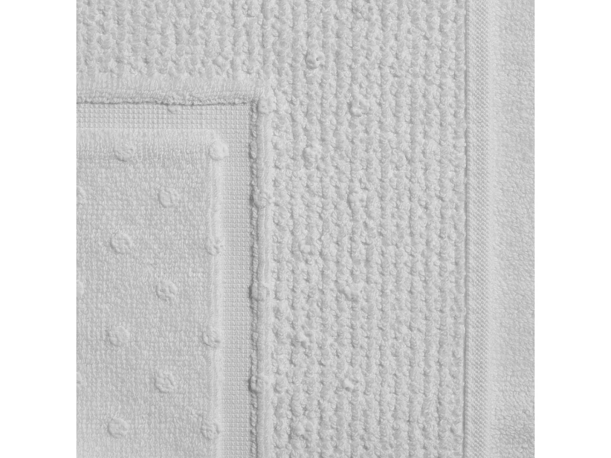 Tapis De Bain En Coton Antidérapant Blanc | Teddy