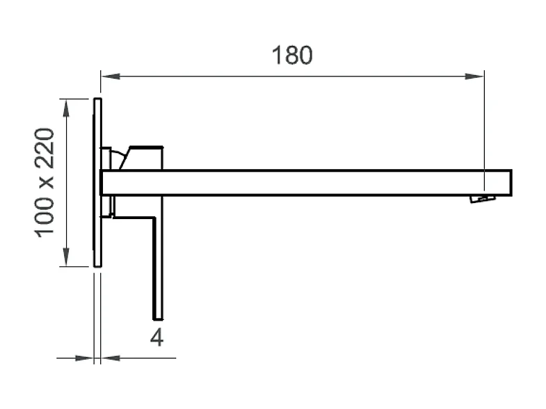 Robinet Mural Lavabo Bec 18Cm Chromé | Amalfi