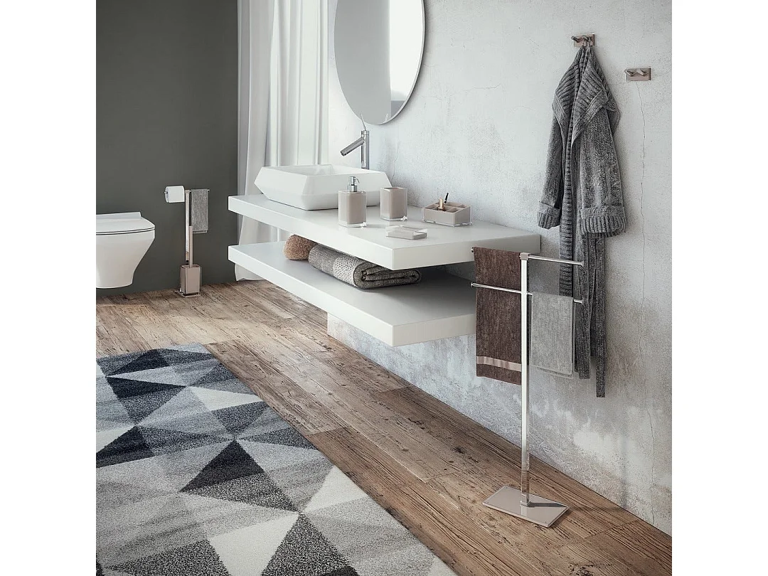 Porte-Serviettes Sur Pied Couleur Colombe Claire | Arcobaleno