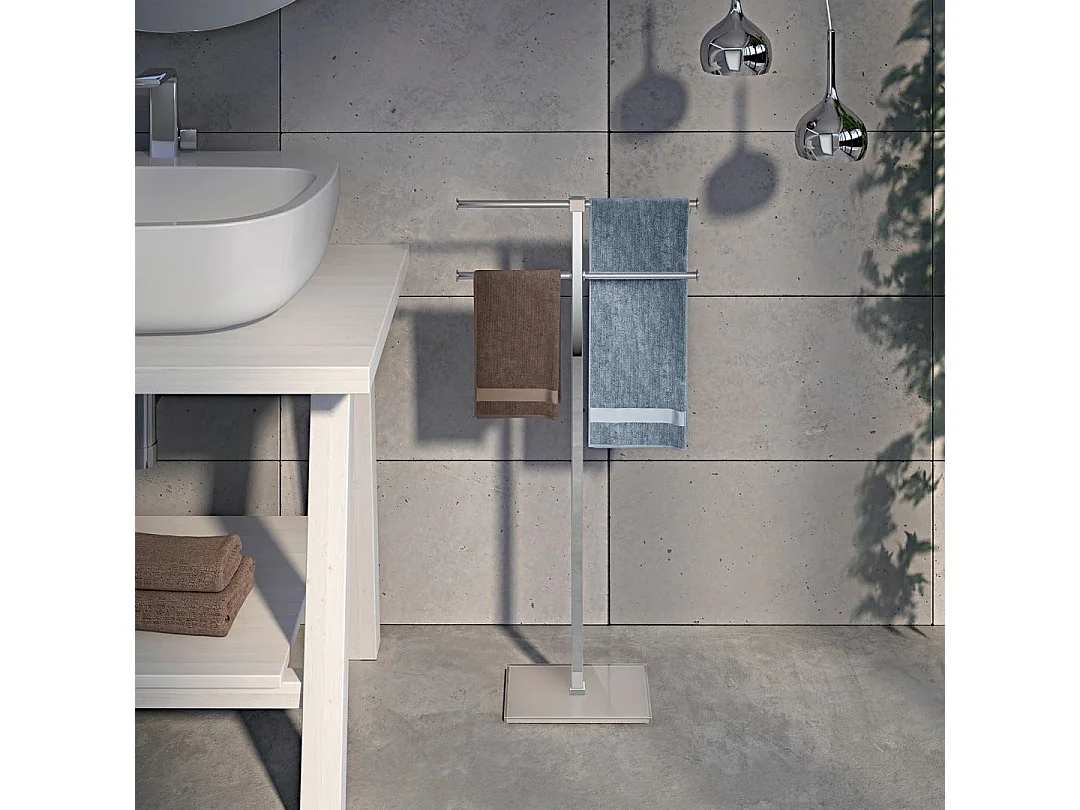 Porte-Serviettes Sur Pied Couleur Colombe Claire | Arcobaleno