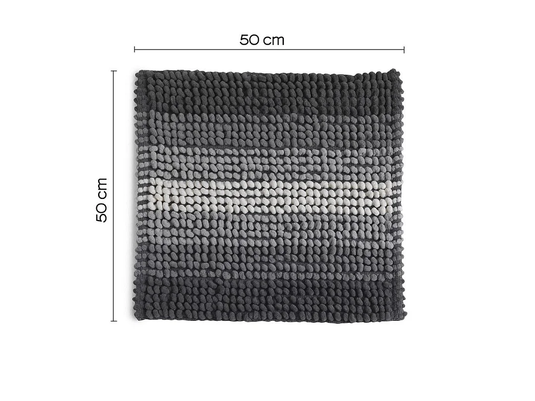 Tapis De Bain Gris Antidérapant 50X50  | Benjamin
