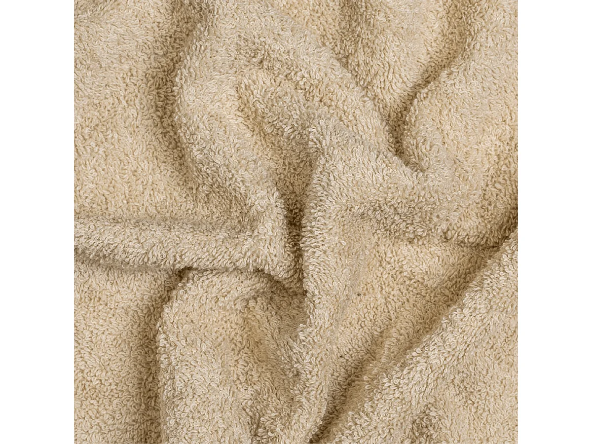 Ensemble De Serviettes Éponge 3 Pièces En Coton Couleur Sable | Teddy