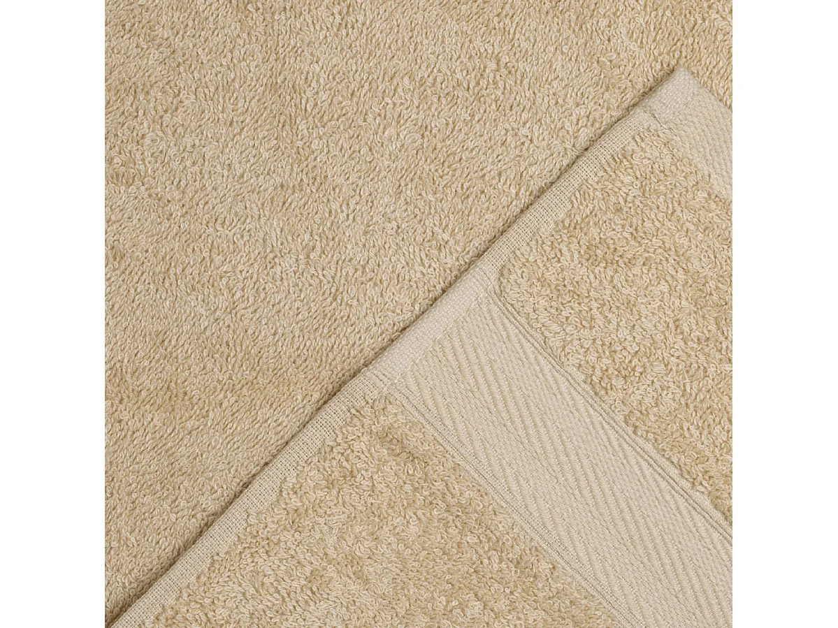Ensemble De Serviettes Éponge 3 Pièces En Coton Couleur Sable | Teddy