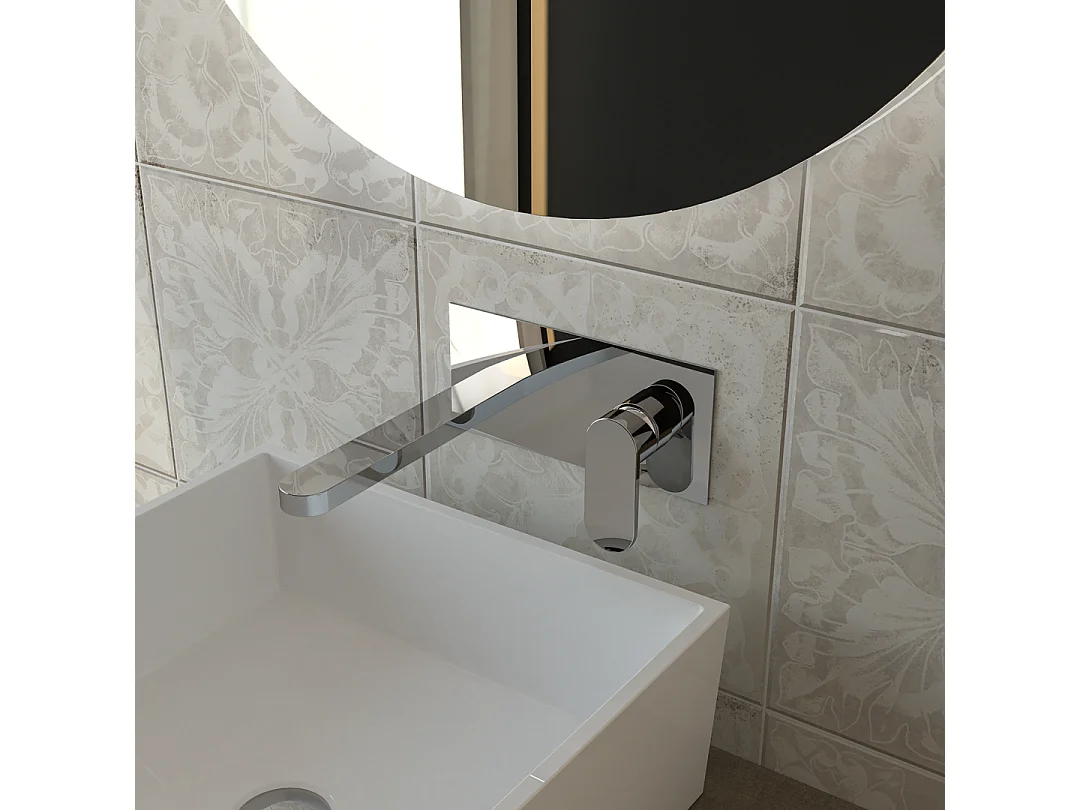 Ensemble Externe Pour Robinet Mural Chromé Avec Longue Tige | Amalfi