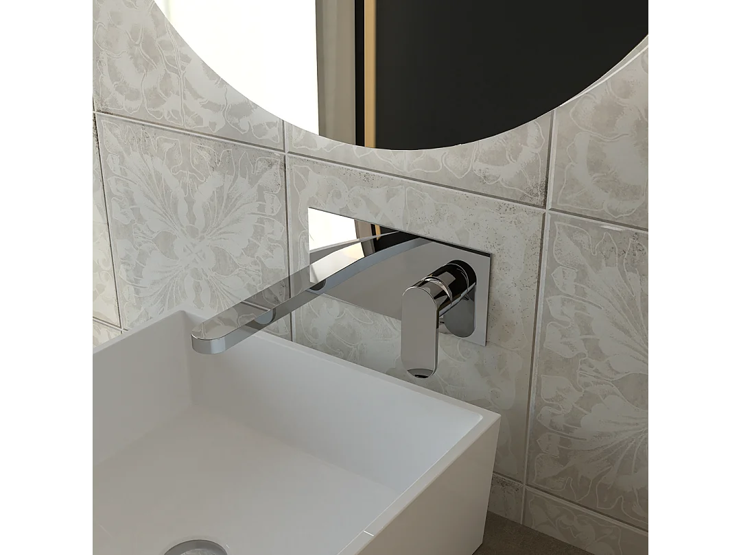 Ensemble Externe Pour Robinet Mural Chromé Avec Longue Tige | Amalfi