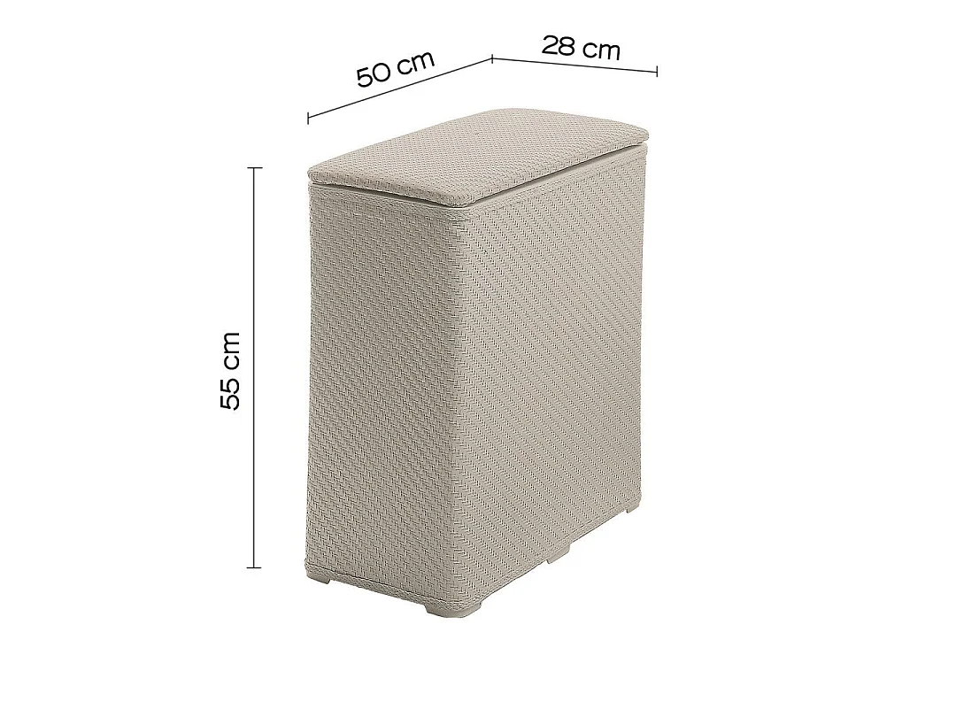 Bac À Linge 70Lt Beige À Faible Encombrement | Robinia