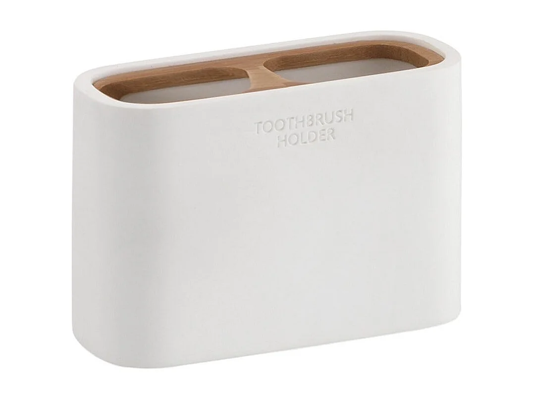 Porte-Brosse À Dents En Bambou Blanc  | Alisso