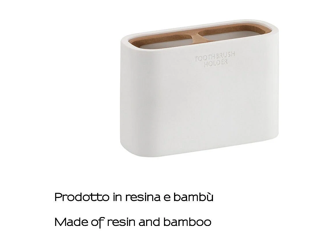 Porte-Brosse À Dents En Bambou Blanc  | Alisso