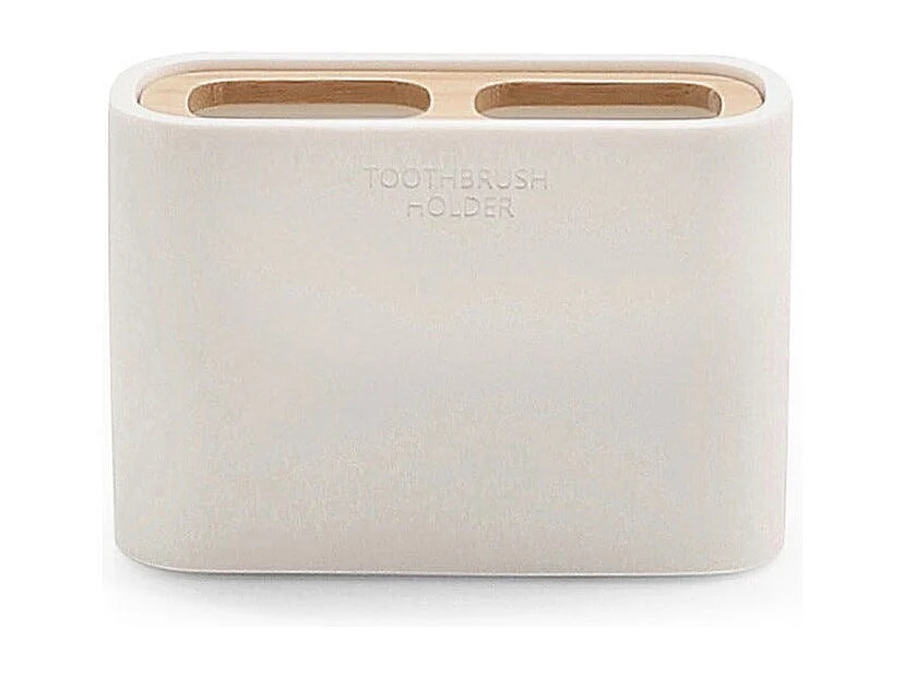 Porte-Brosse À Dents En Bambou Blanc  | Alisso