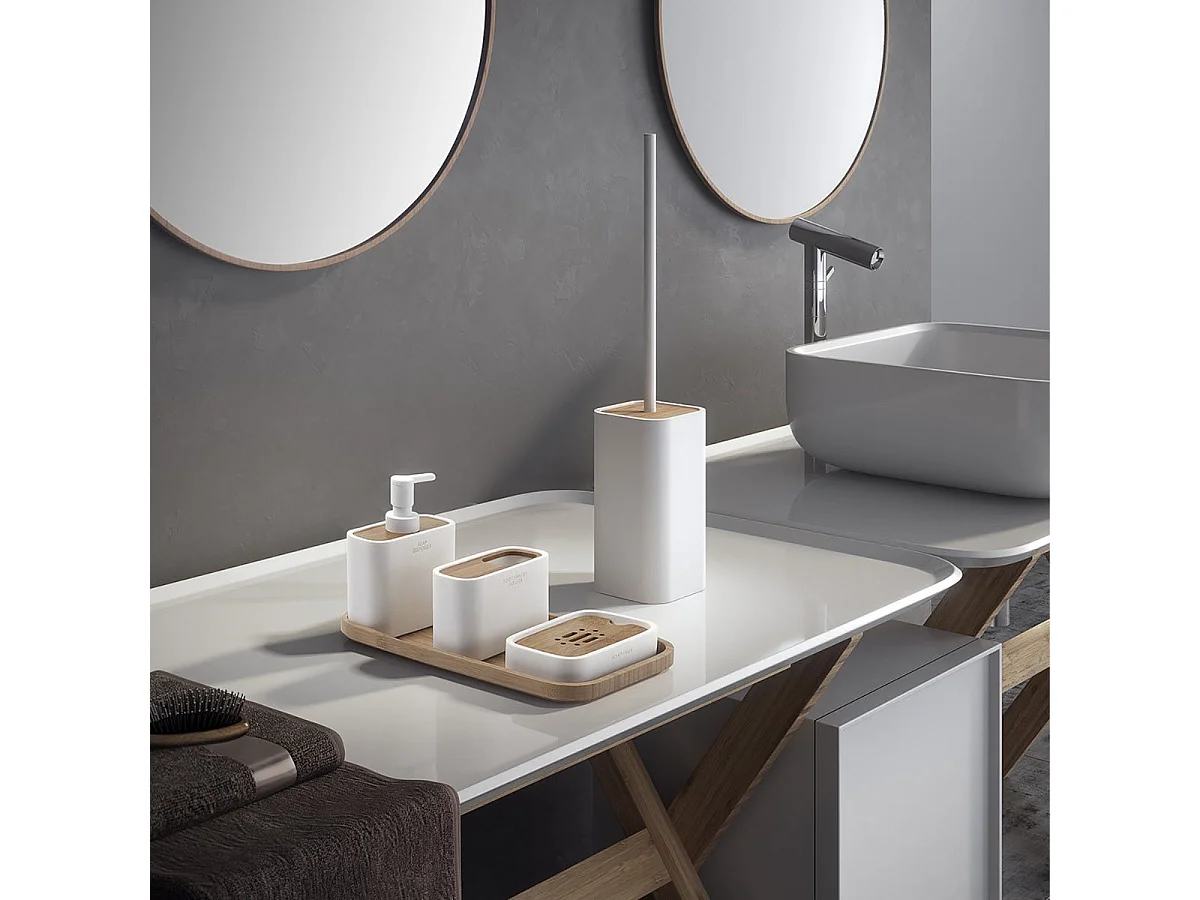 Porte-Brosse À Dents En Bambou Blanc  | Alisso