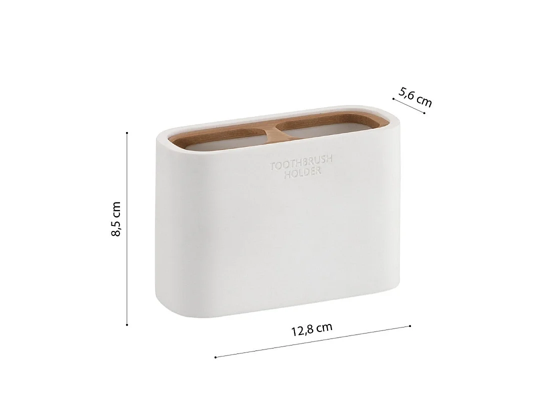 Porte-Brosse À Dents En Bambou Blanc  | Alisso