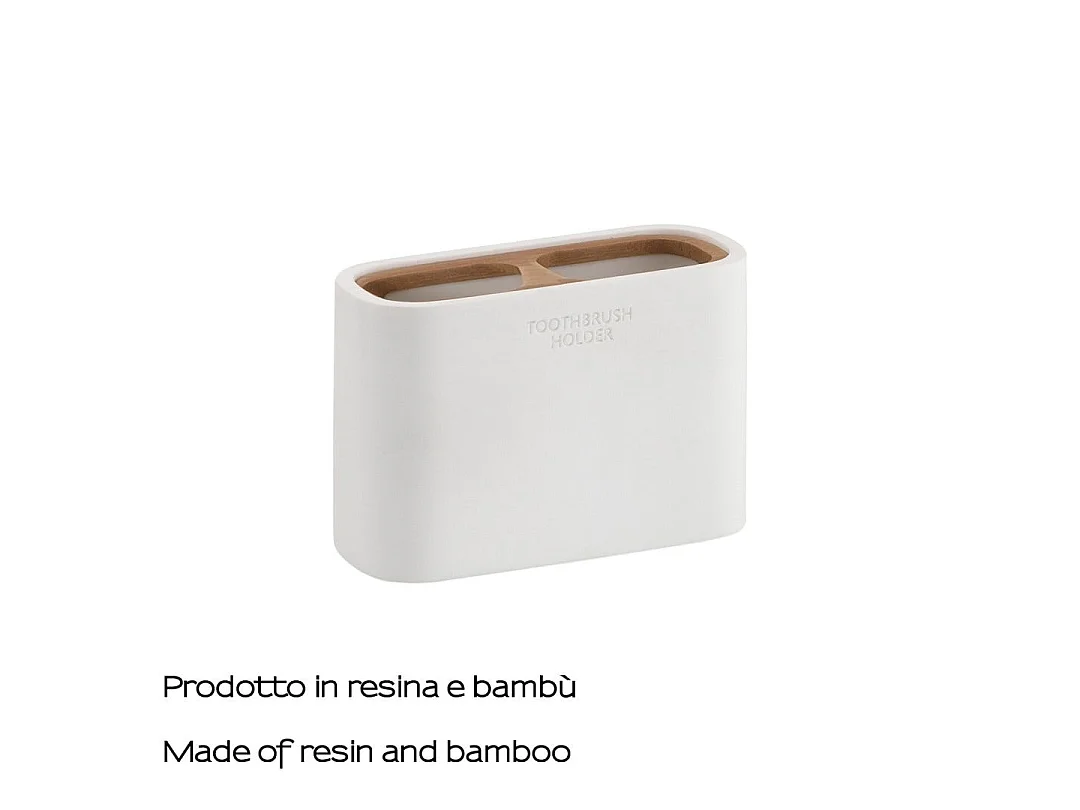 Porte-Brosse À Dents En Bambou Blanc  | Alisso
