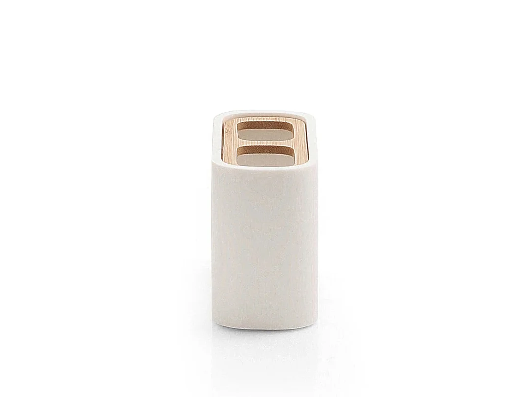 Porte-Brosse À Dents En Bambou Blanc  | Alisso