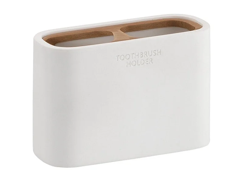 Porte-Brosse À Dents En Bambou Blanc  | Alisso