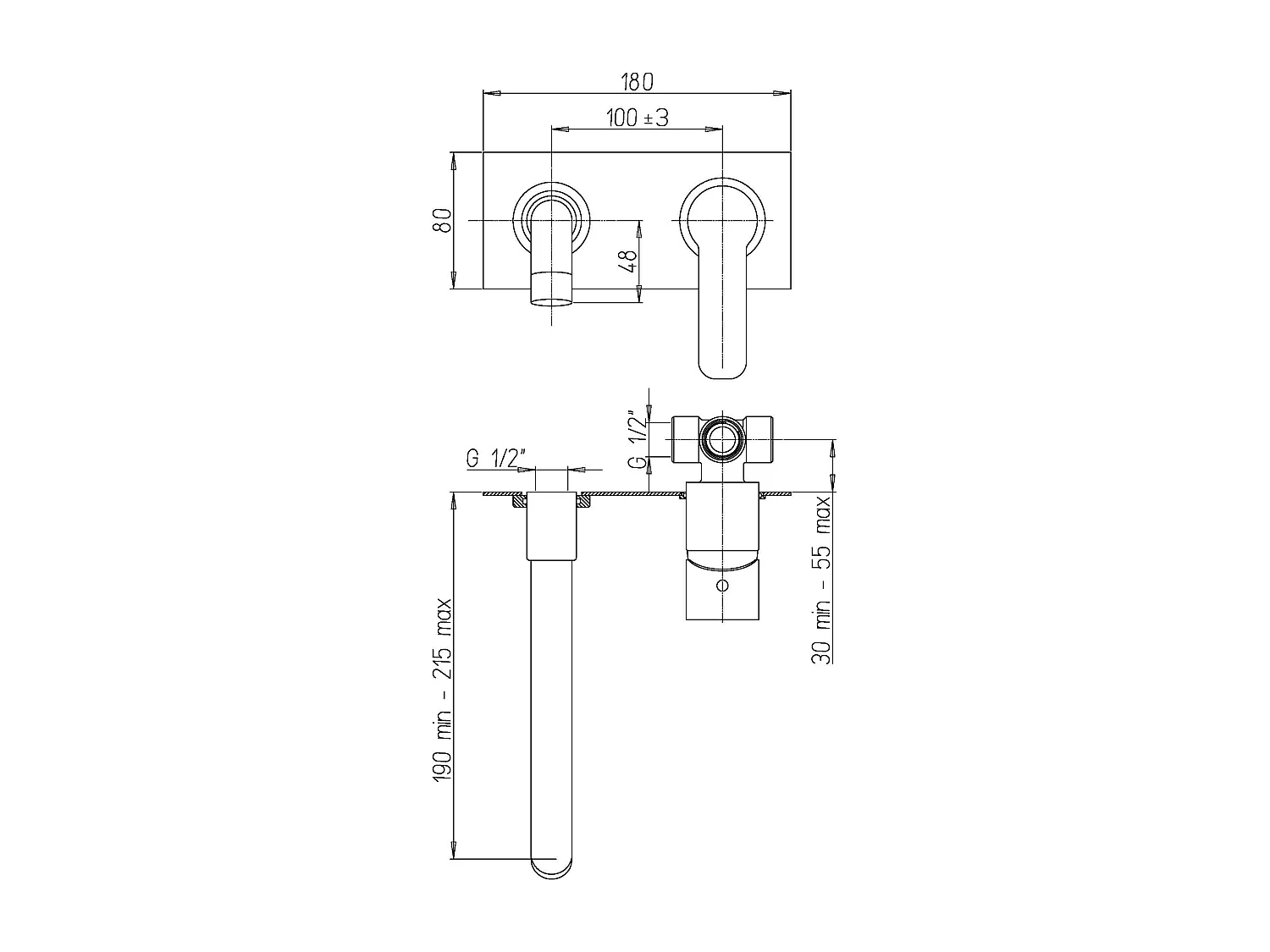 Lavabo Tap Avec La Série Plaque Murale Marine