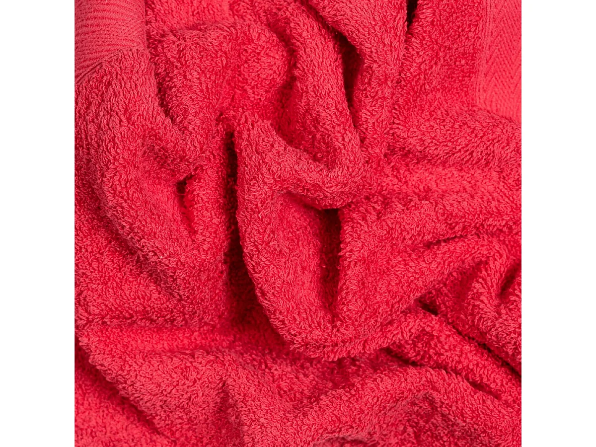 Set 3 Serviettes Éponge Rouge En Coton De Taille Variable  | Teddy