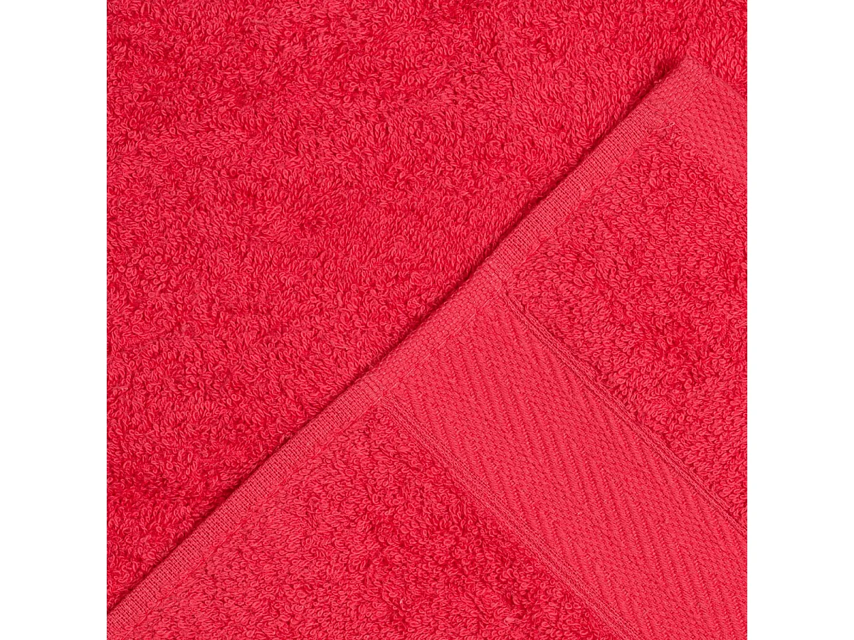 Set 3 Serviettes Éponge Rouge En Coton De Taille Variable  | Teddy