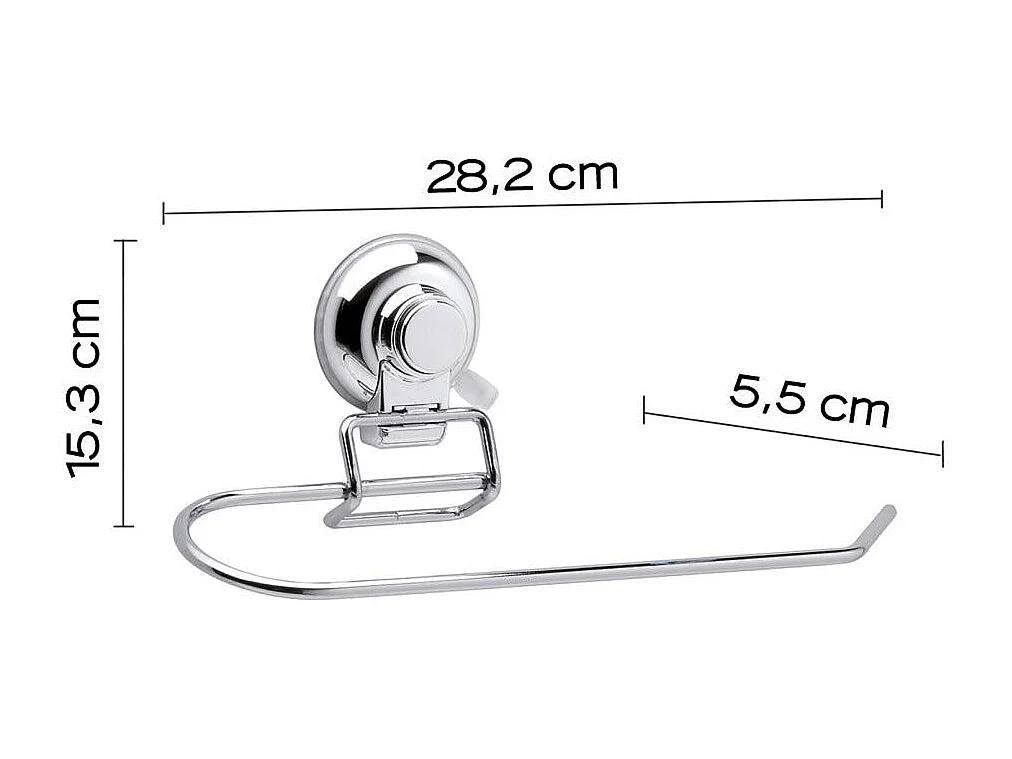Porte-Serviette À Ventouse 30Cm Métal Chromé | Menta