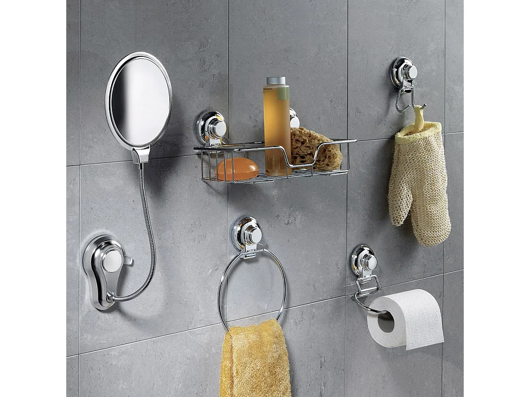 Porte-Serviette À Ventouse 30Cm Métal Chromé | Menta