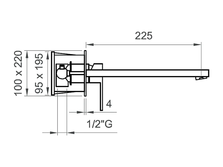 Robinet De Lavabo Mural Noir Mat | Amalfi