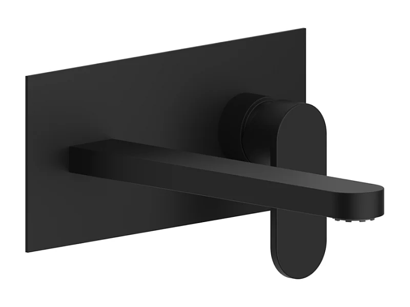 Robinet De Lavabo Mural Noir Mat | Amalfi