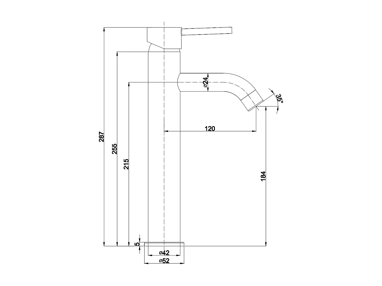 Mitigeur Avec Bec Haut Chromé Pour Lavabo D'appui | Fassa